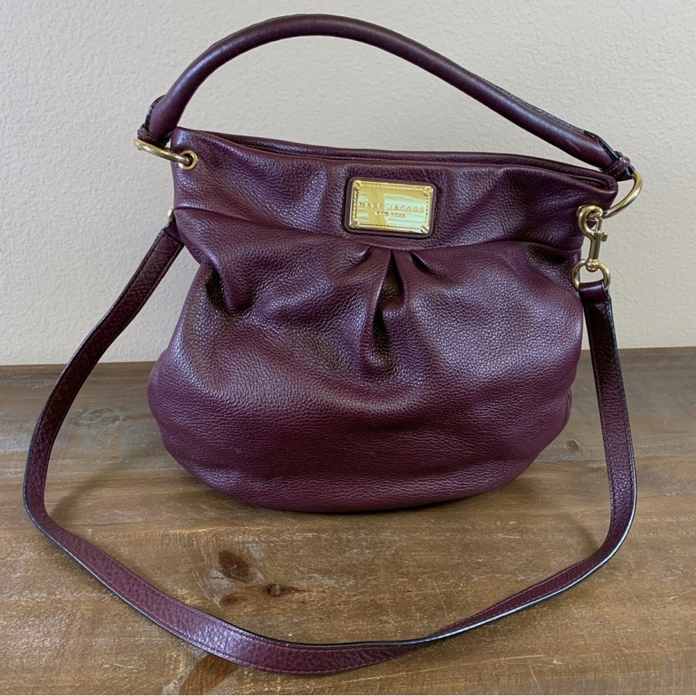 Marc Jacobs Classic Q Hillier Purple & Gold Hobo Shoulder Bag Like New Cond.